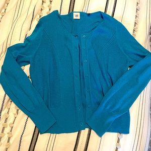 LIKE NEW!! Cabi Darby Turquoise cardigan!  Size L